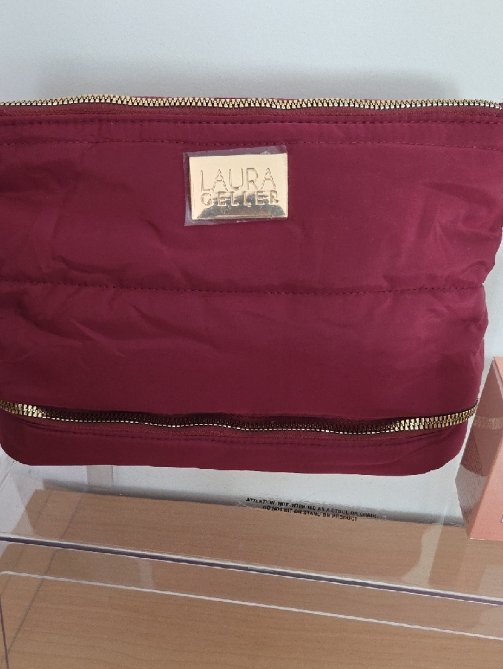 Laura Geller Burgundy Nylon Cosmetic Pouch & Laura Geller Baked Foundation - Picture 5 of 8